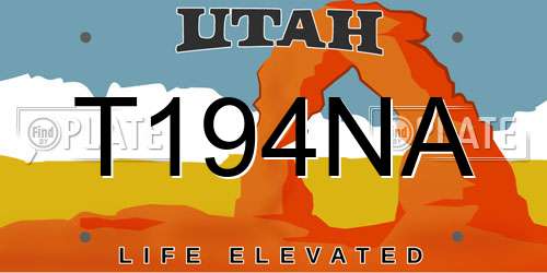 T194NA Utah License Plate