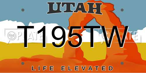 T195TW Utah License Plate