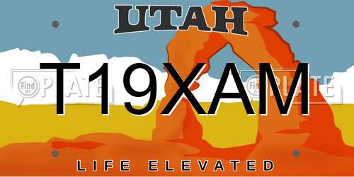 T19XAM Utah License Plate