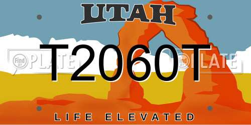 T2060T Utah License Plate