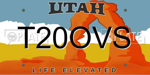 T20OVS Utah License Plate