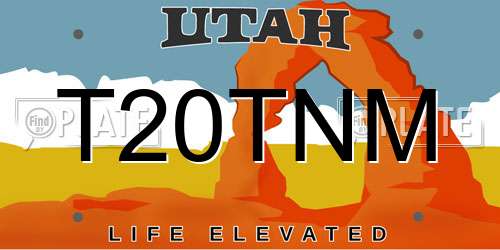 T20TNM Utah License Plate