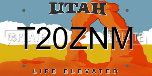 T20ZNM Utah License Plate