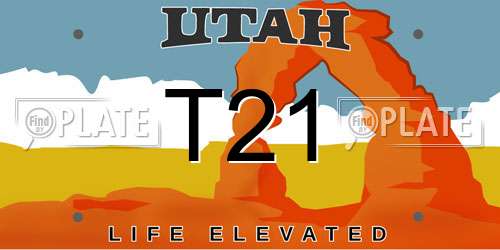 T21 Utah License Plate