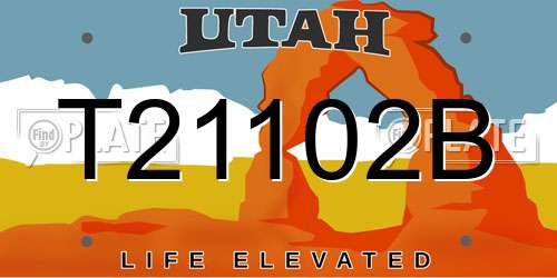 T21102B Utah License Plate