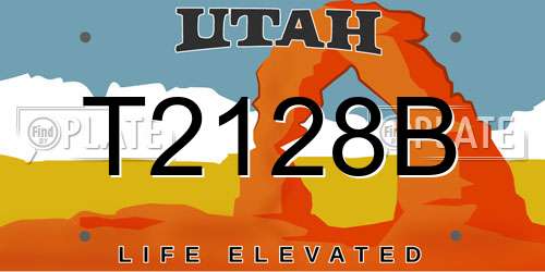 T2128B Utah License Plate