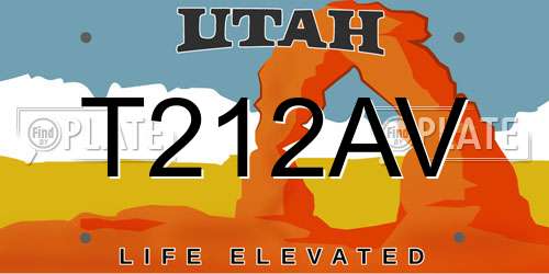 T212AV Utah License Plate