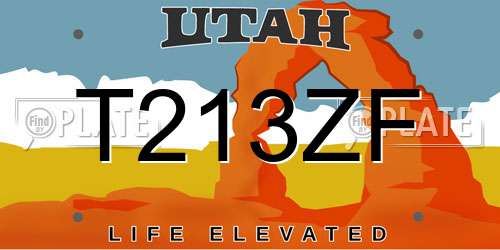 T213ZF Utah License Plate
