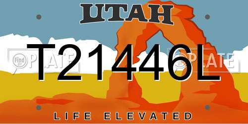 T21446L Utah License Plate