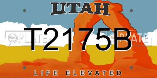 T2175B Utah License Plate