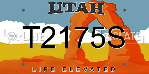 T2175S Utah License Plate