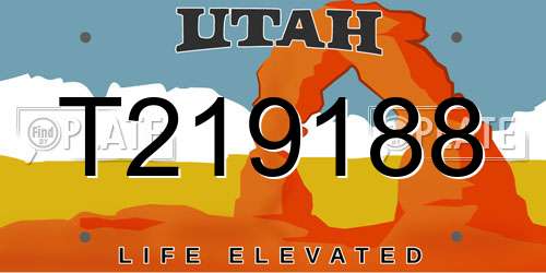 T219188 Utah License Plate