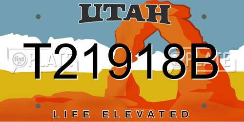 T21918B Utah License Plate