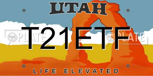 T21ETF Utah License Plate