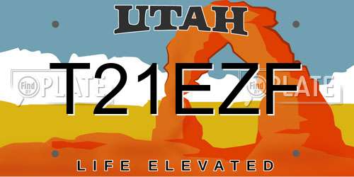 T21EZF Utah License Plate