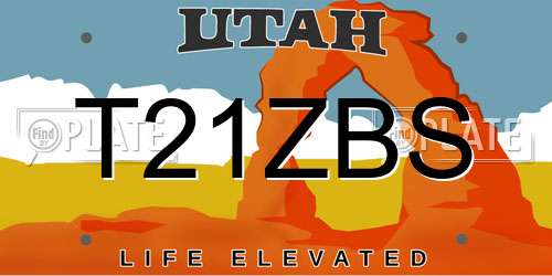 T21ZBS Utah License Plate