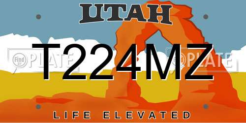 T224MZ Utah License Plate