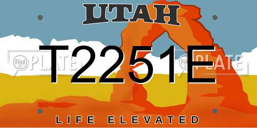 T2251E Utah License Plate