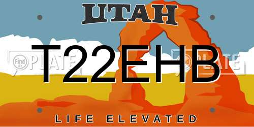 T22EHB Utah License Plate