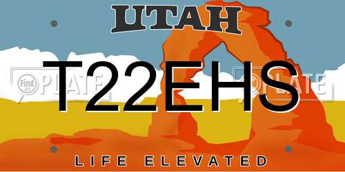 T22EHS Utah License Plate