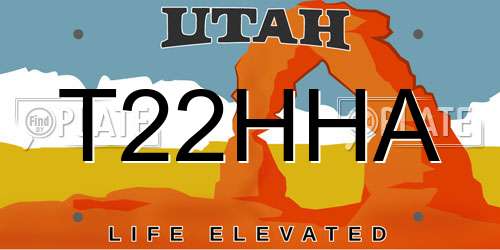 T22HHA Utah License Plate