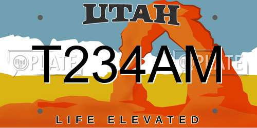 T234AM Utah License Plate
