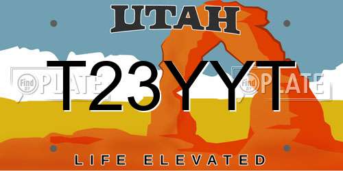 T23YYT Utah License Plate