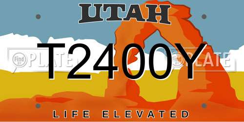 T2400Y Utah License Plate