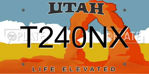 T240NX Utah License Plate