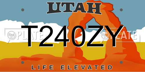 T240ZY Utah License Plate