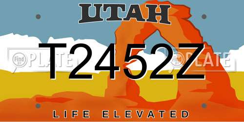 T2452Z Utah License Plate