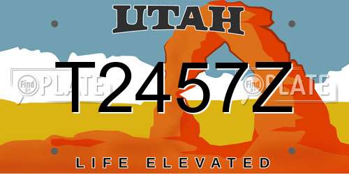 T2457Z Utah License Plate