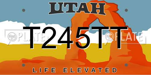 T245TT Utah License Plate
