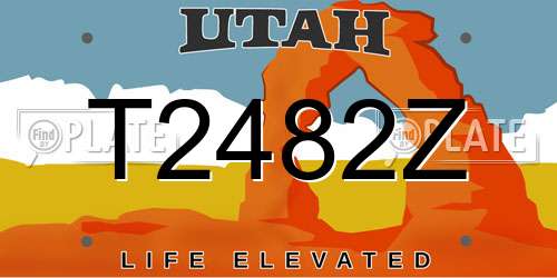 T2482Z Utah License Plate