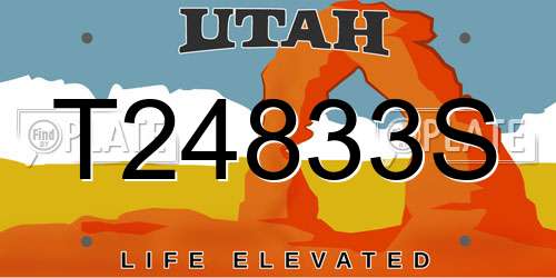 T24833S Utah License Plate