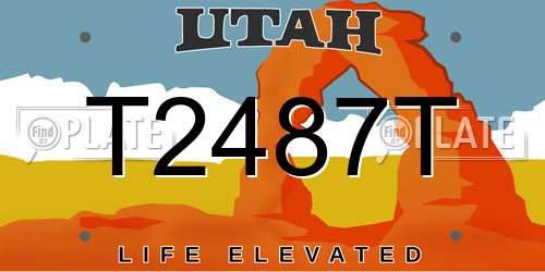 T2487T Utah License Plate