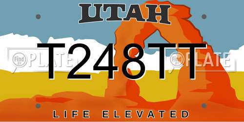 T248TT Utah License Plate