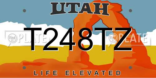 T248TZ Utah License Plate