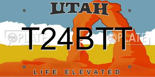 T24BTT Utah License Plate