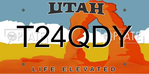 T24QDY Utah License Plate