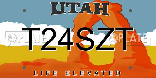 T24SZT Utah License Plate