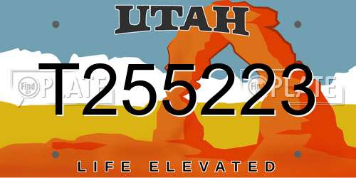 T255223 Utah License Plate