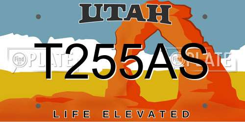 T255AS Utah License Plate