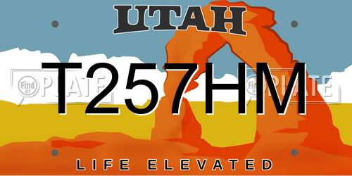 T257HM Utah License Plate