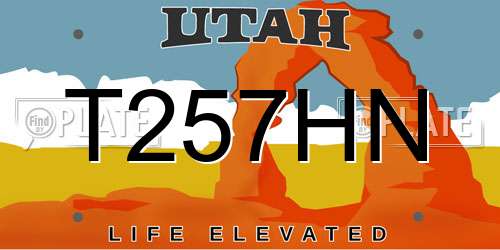 T257HN Utah License Plate