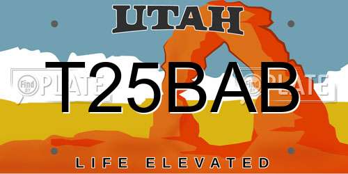 T25BAB Utah License Plate