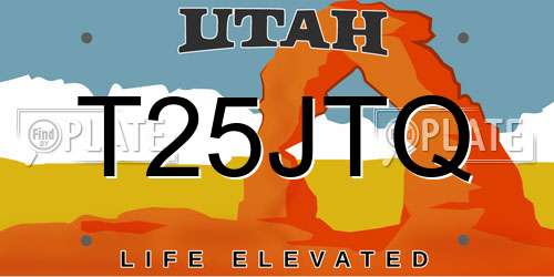 T25JTQ Utah License Plate