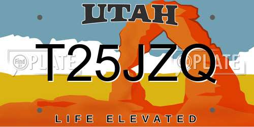 T25JZQ Utah License Plate