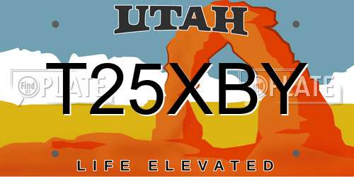 T25XBY Utah License Plate