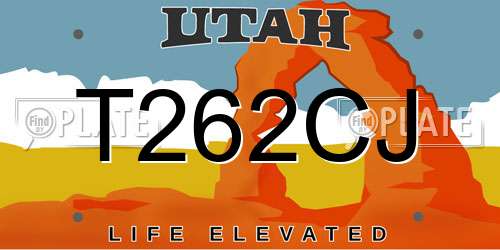 T262CJ Utah License Plate